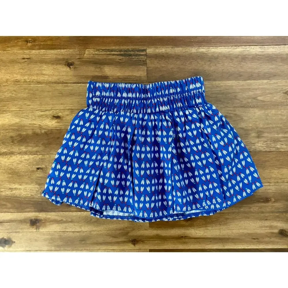 NEW Wildflowers Daydream Believer Play All Day Blue Rayon Abby Pleated Skort 2